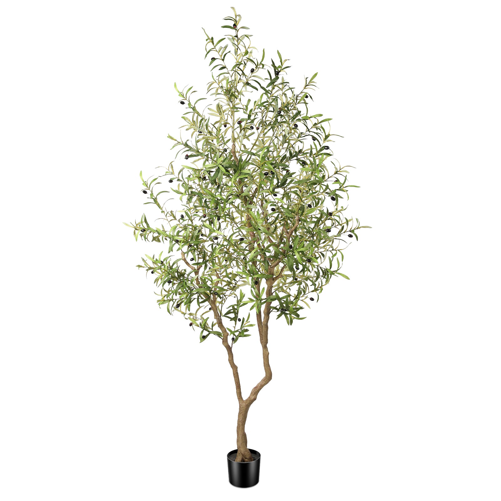 8’ Faux Olive Tree with Trunk