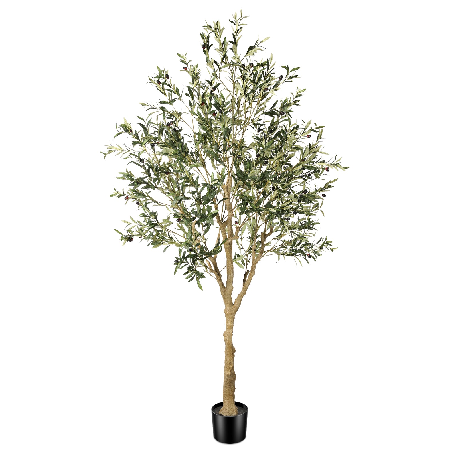 7’ Faux Olive Tree with Trunk