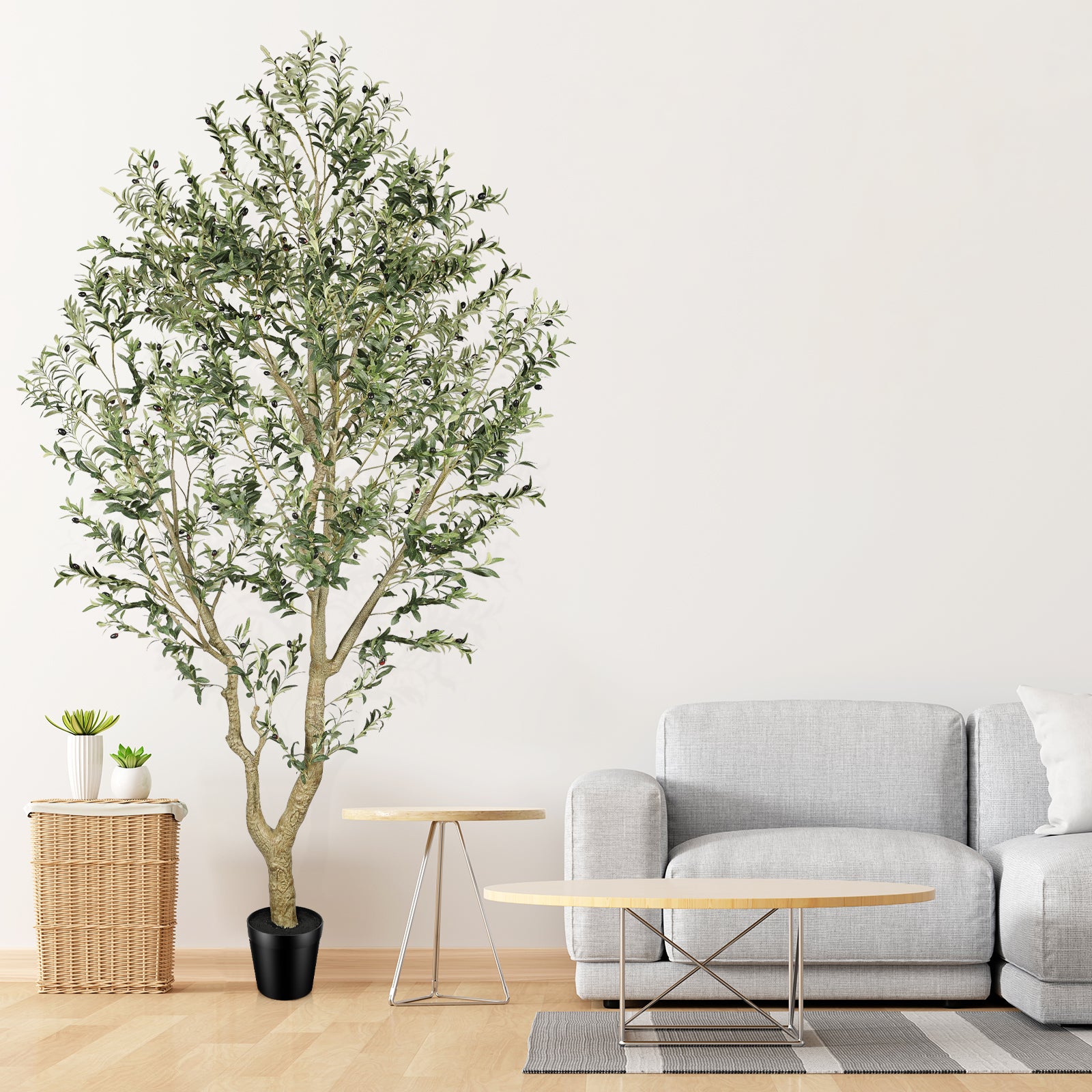 10’ Faux Olive Tree with Trunk