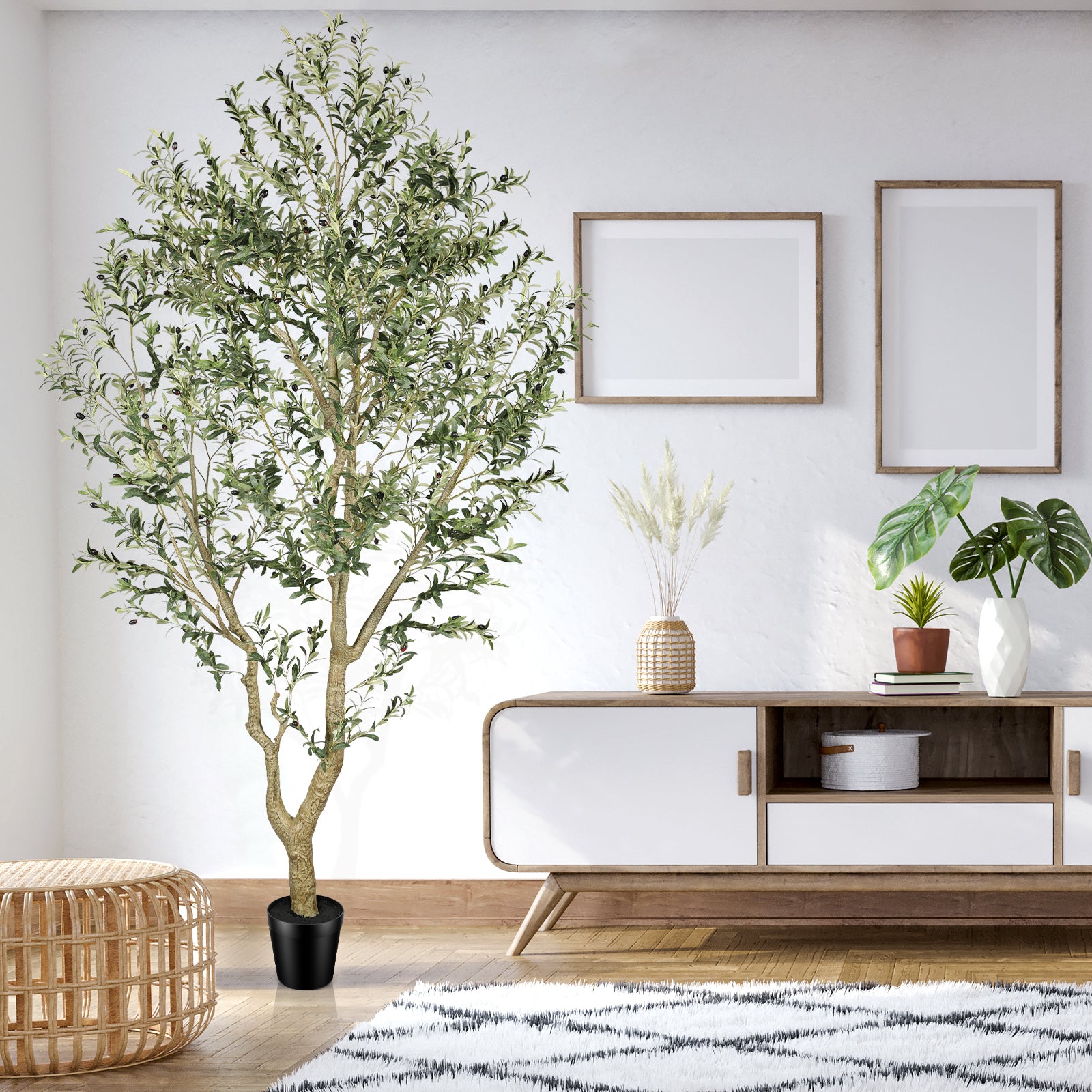 10’ Faux Olive Tree with Trunk