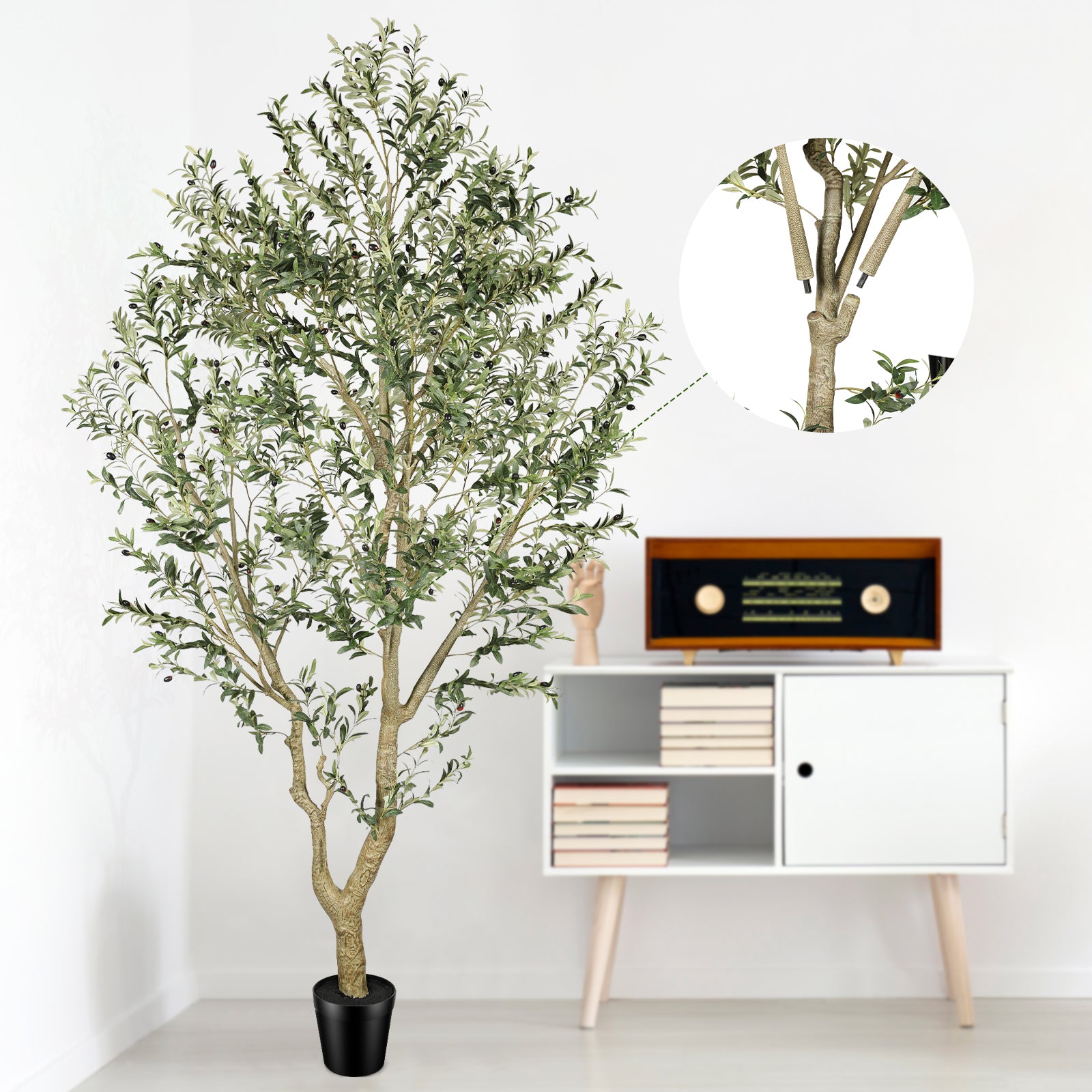 10’ Faux Olive Tree with Trunk