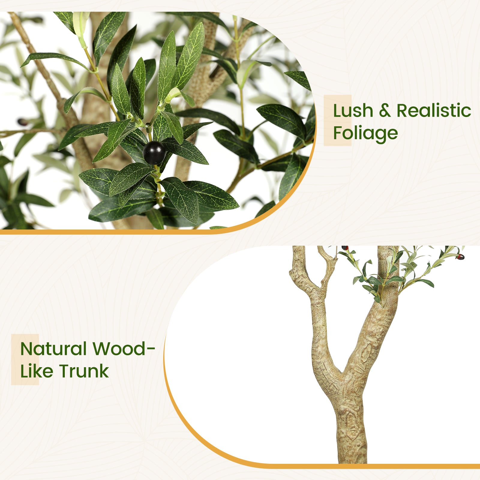 10’ Faux Olive Tree with Trunk