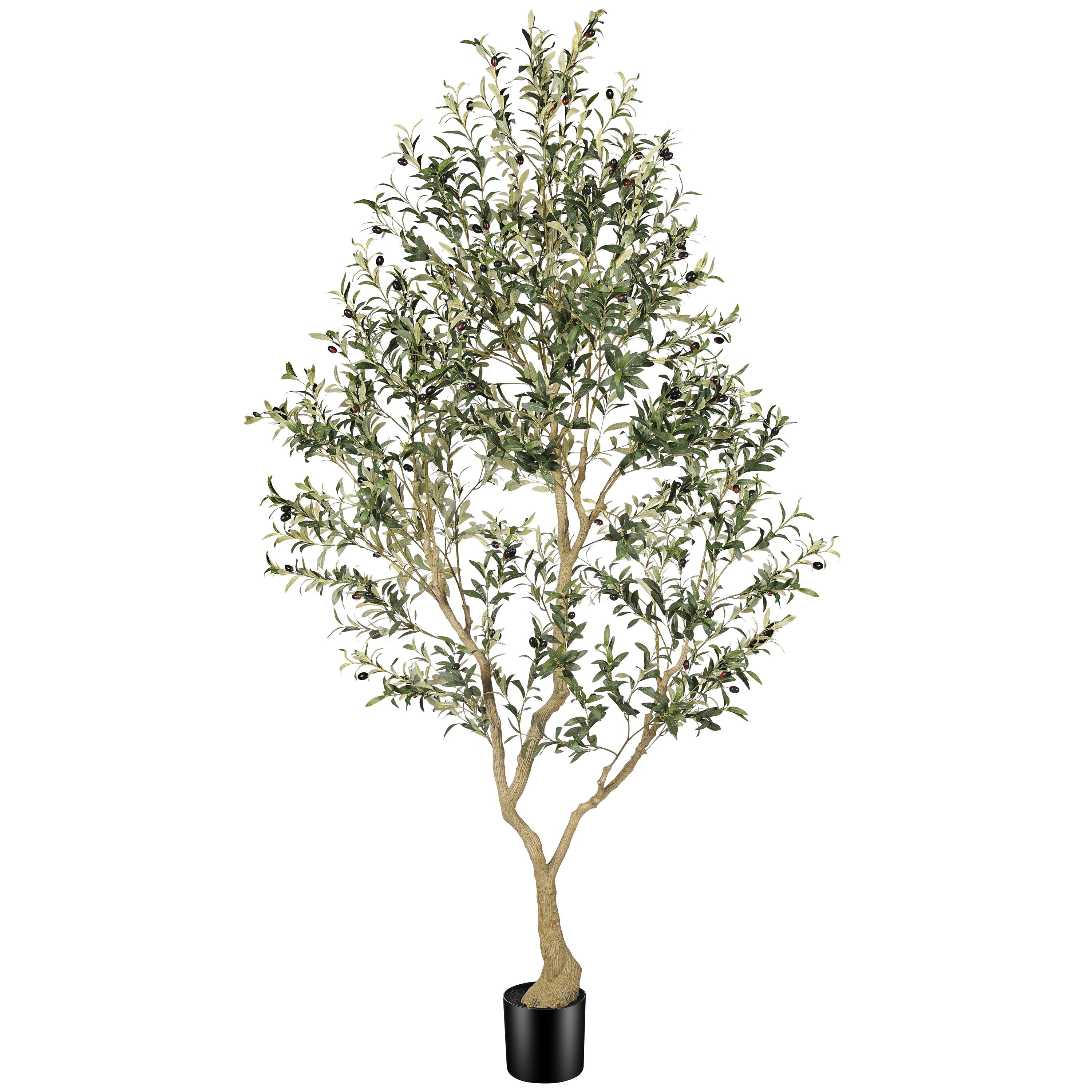 8’ Faux Olive Tree with Trunk