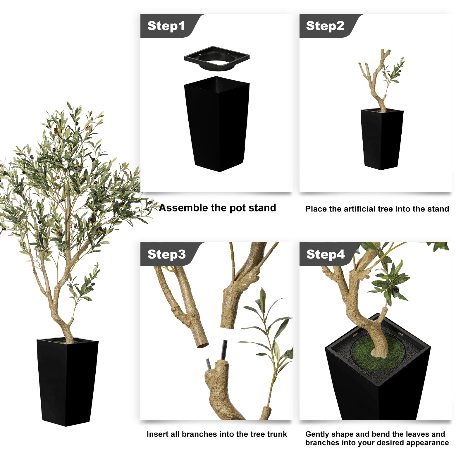 5’ Faux Olive Tree with Pot