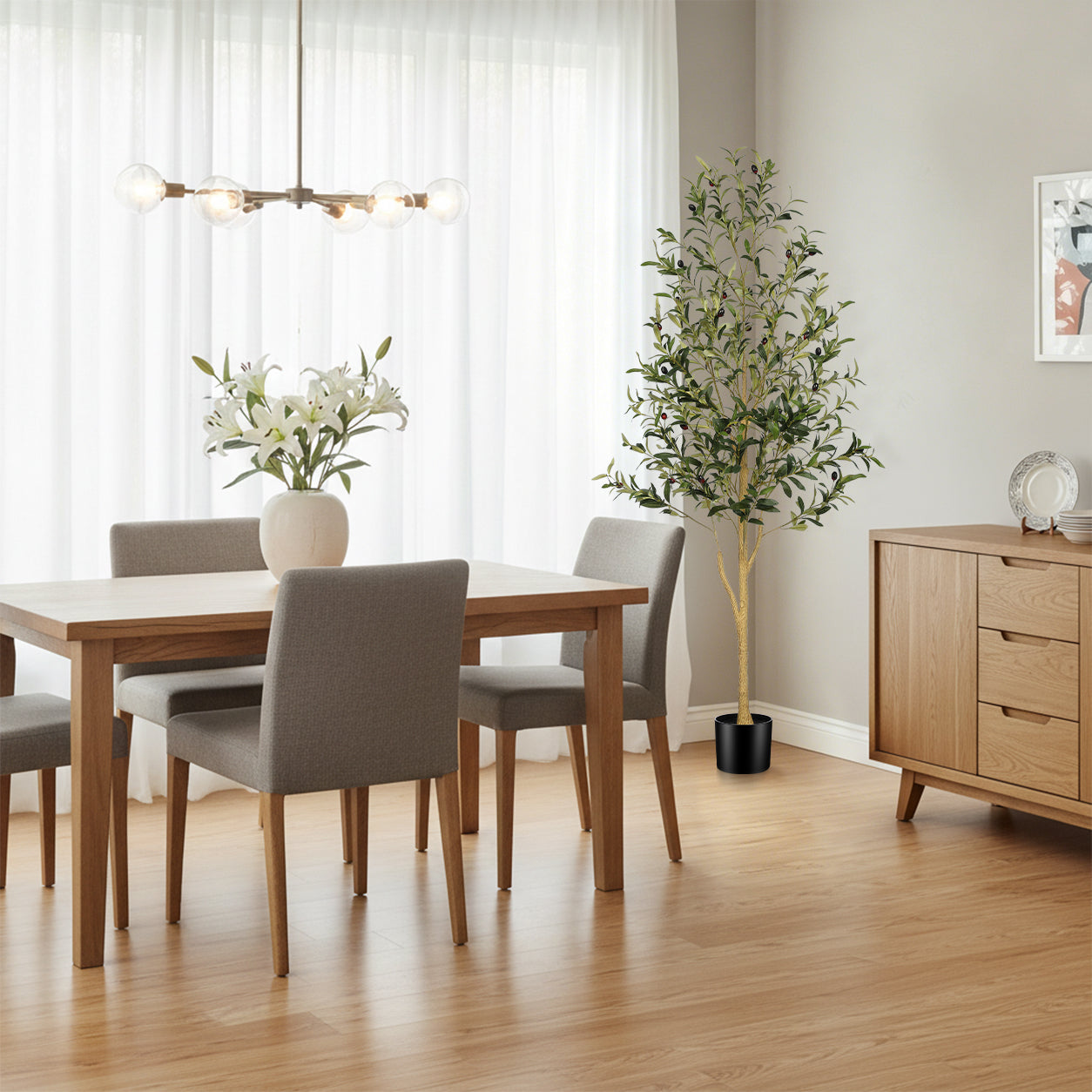 5’ Faux Olive Tree with Trunk