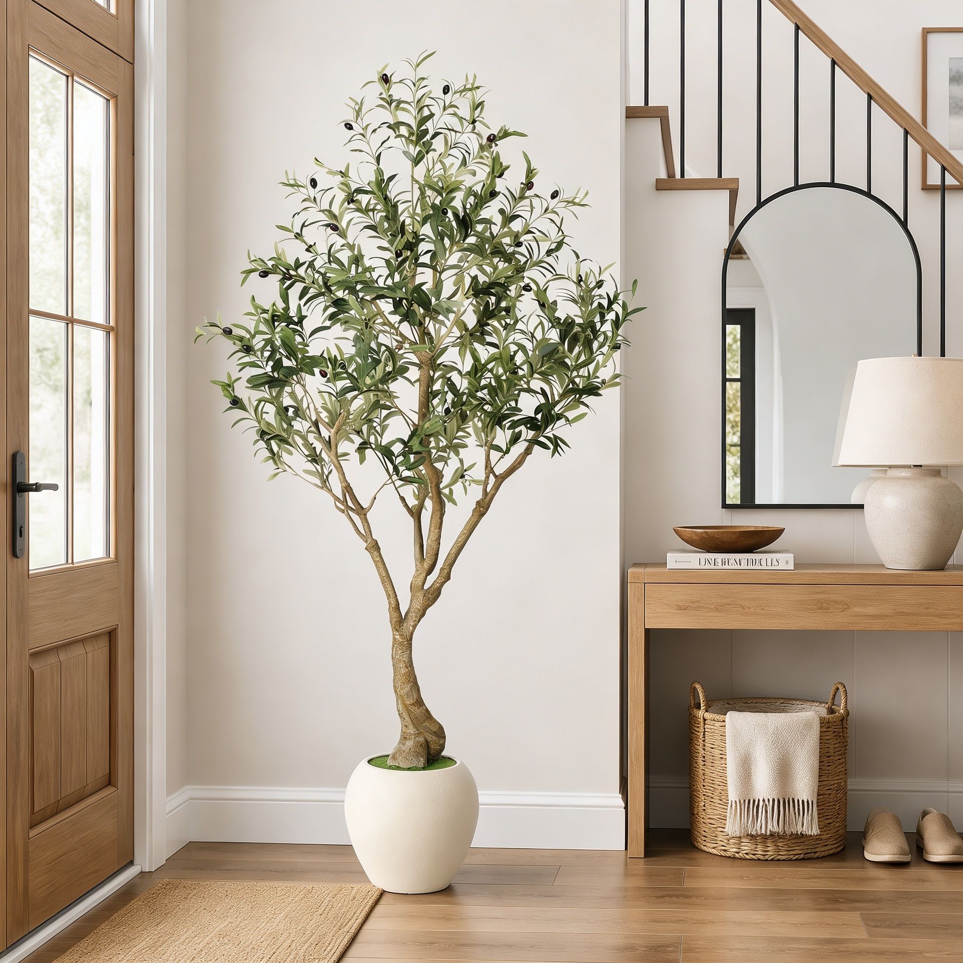 6' Artificial Olive Tree with Large Pots