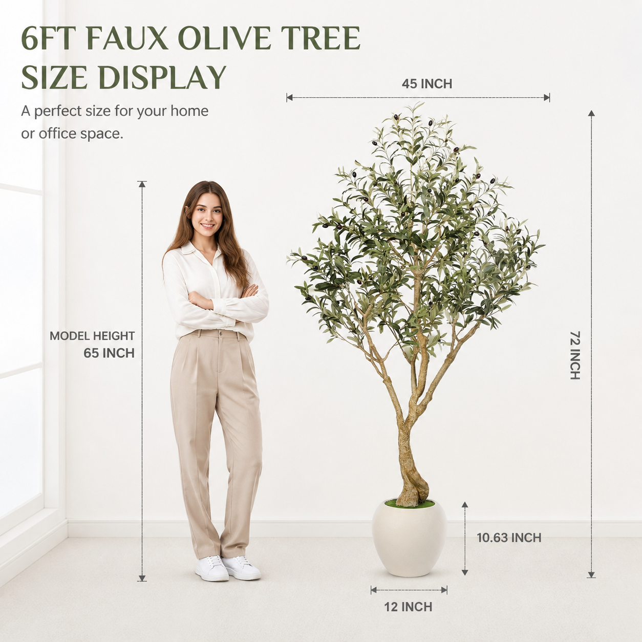 6' Artificial Olive Tree with Large Pots