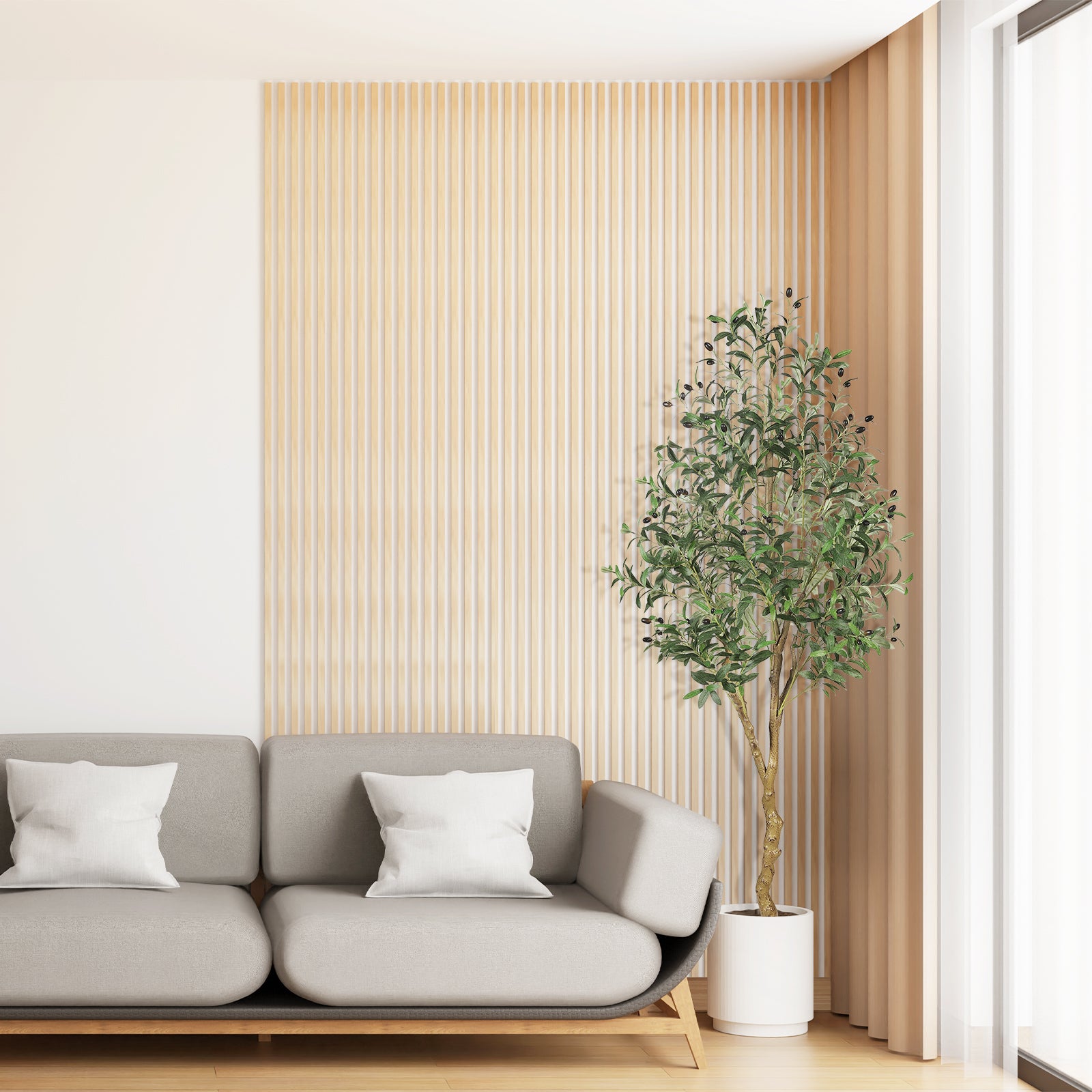 6’ Artificial Olive Tree with Trunk