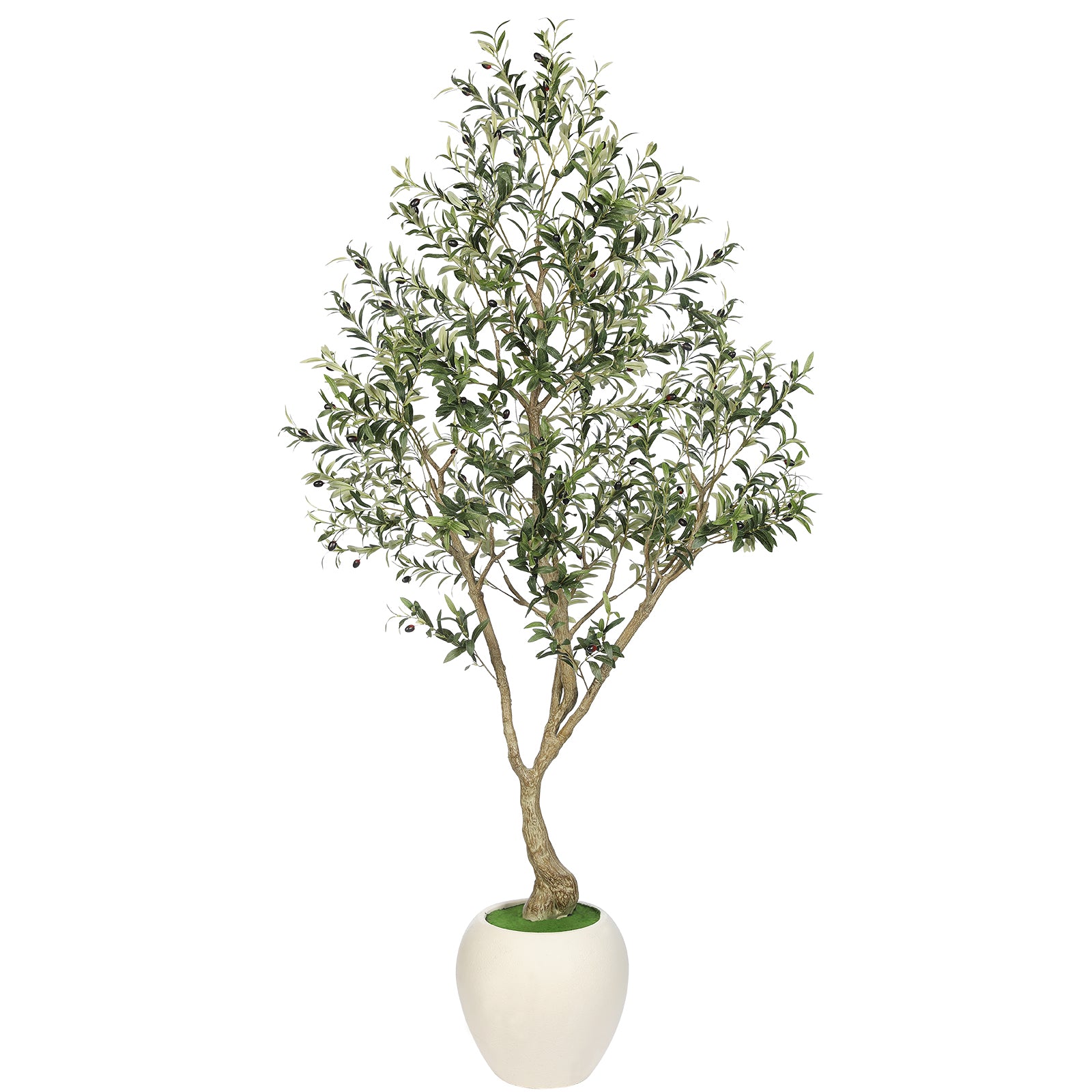 7' Artificial Olive Tree with Large Pots