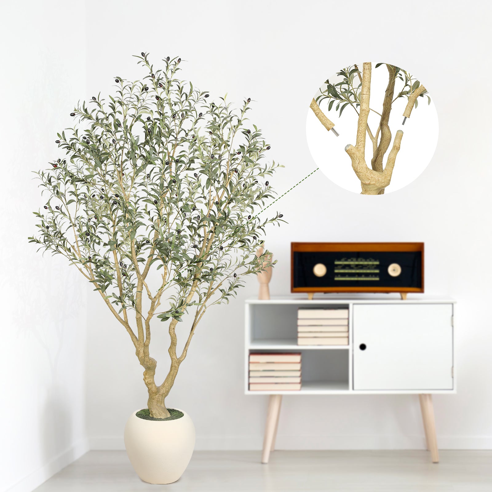7' Large Olive Trees with Exquisite Pots