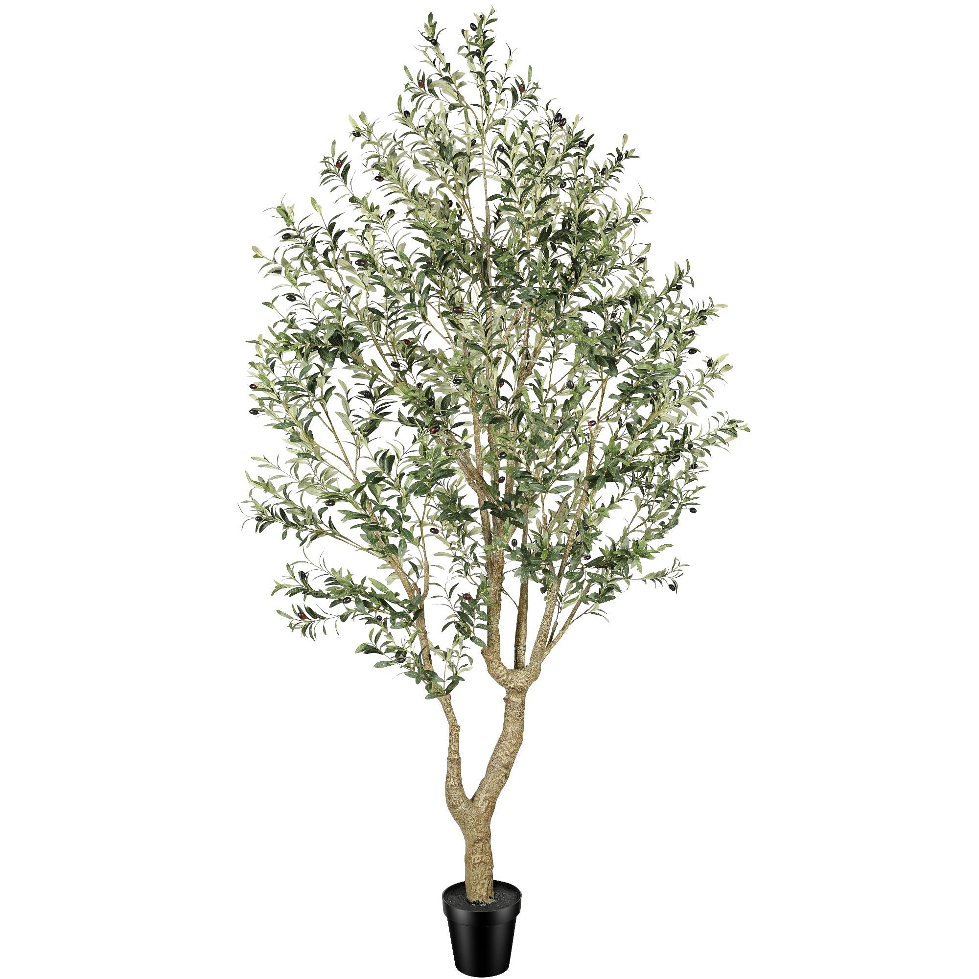 9’ Faux Olive Tree with Trunk
