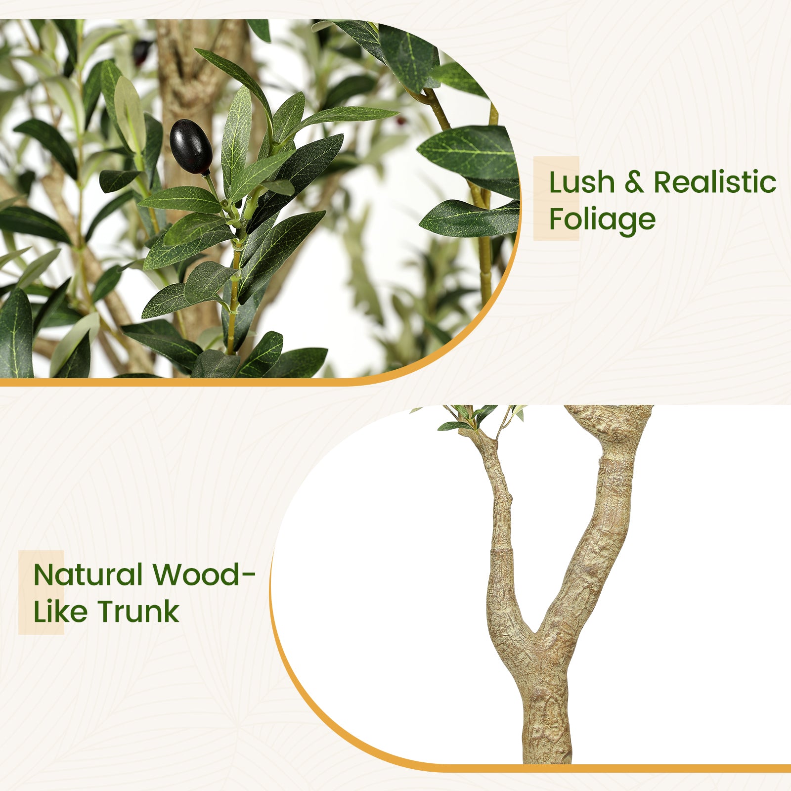 9’ Faux Olive Tree with Trunk